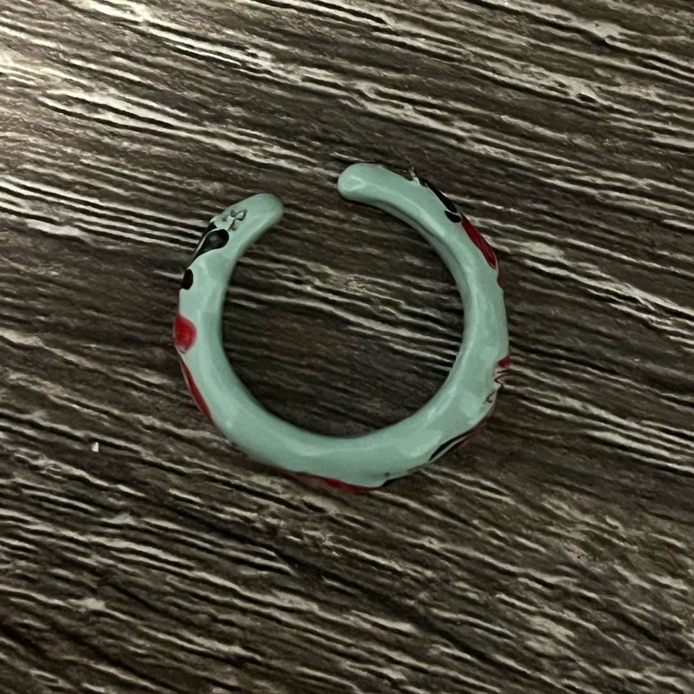 ❤️‍🔥BOGO FREE Hand Painted Mint Bohemian Women’s Ring US 7 Boutique Jewelry - Picture 3 of 3